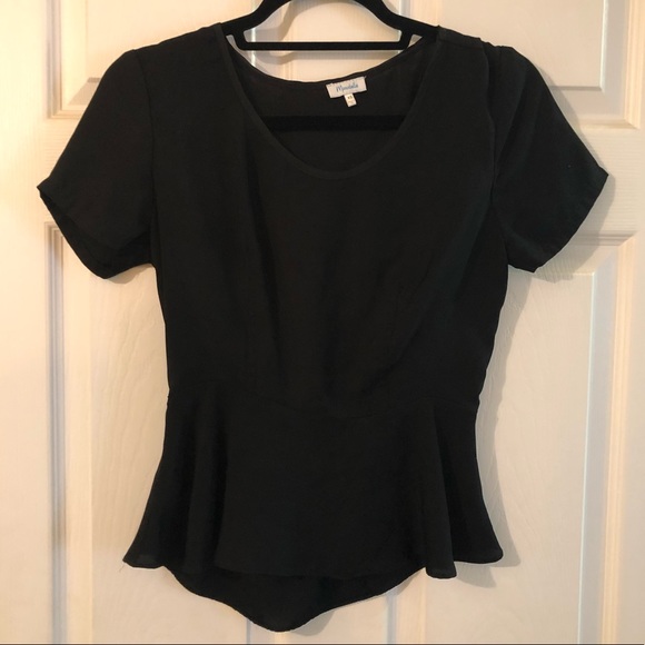 Marabelle XS Black Peplum Top - Picture 6 of 10